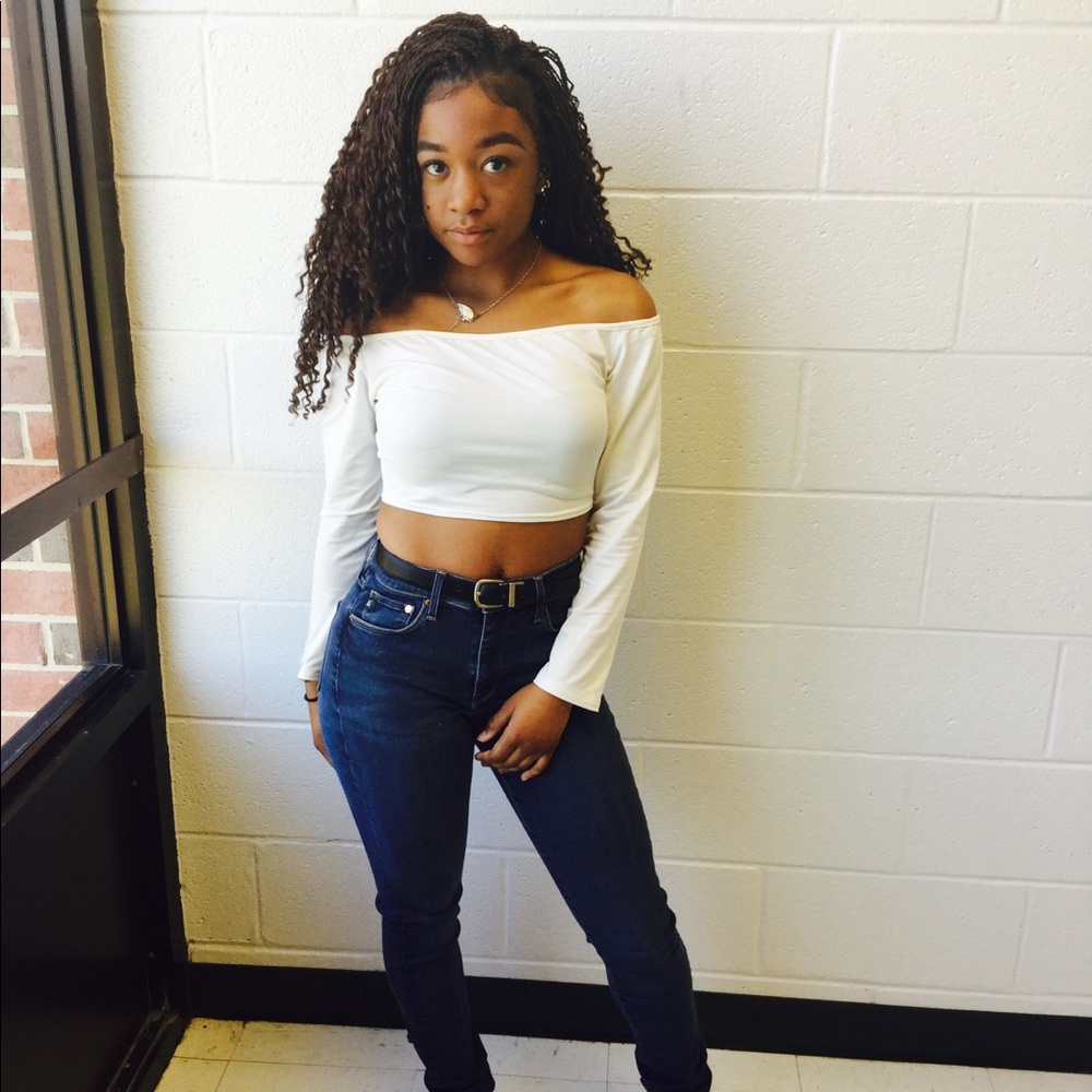 Off the shoulder crop top